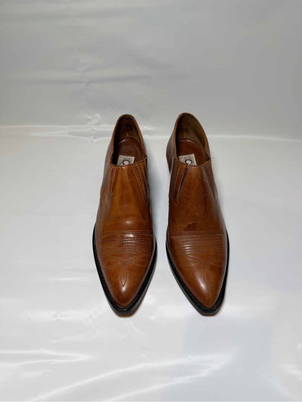 Vintage Circle S Woman’s Western Brown Leather Ankle Boots Shoes Brazil SZ 5.5